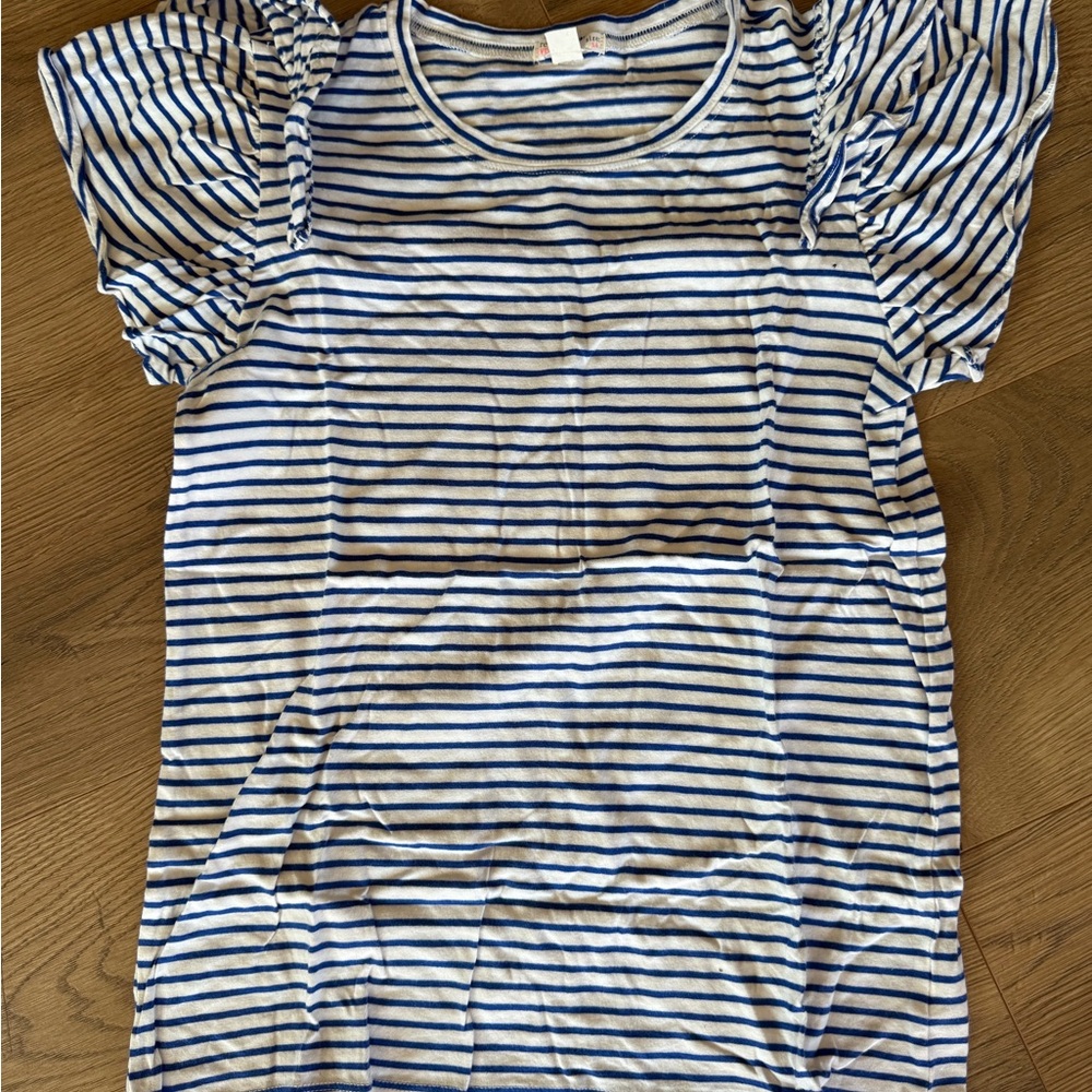 Striped Puff Sleeve Top